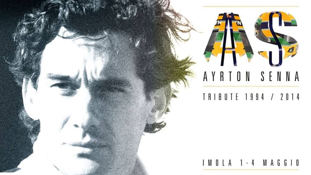 O cartaz das homenagens a Ayrton Senna na Itália