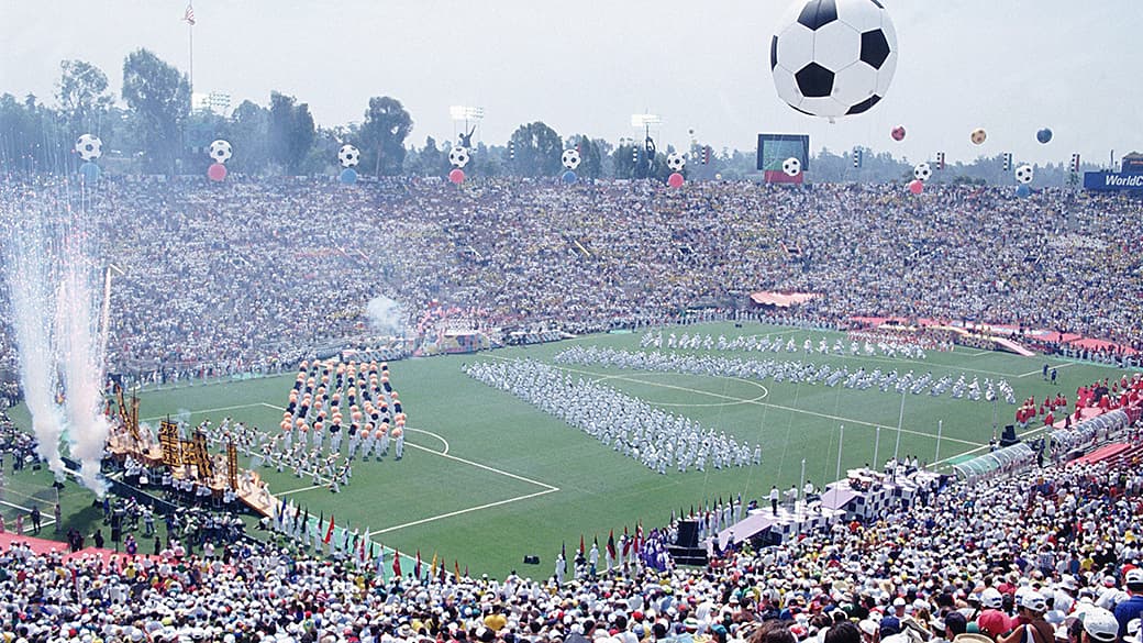 Festa de encerramento da Copa do Mundo 1994, no jogo entre Brasil e Itália, no Estádio Rose Bowl, em Los Angeles