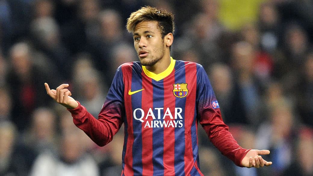 Neymar durante o jogo contra o Ajax, pela Liga dos Campeões na Holanda