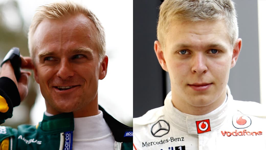 Heikki Kovalainen e Kevin Magnussen (à esq.): novidades na Lotus e na McLaren