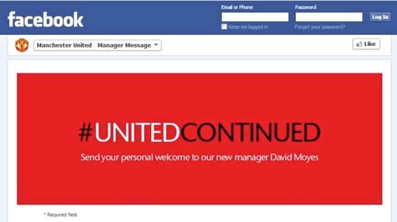 No Facebook, United antecipa anúncio de David Moyes como técnico