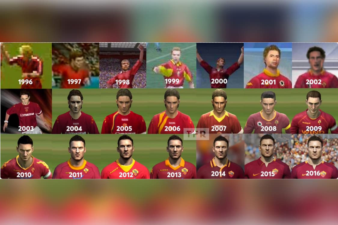 Evolução de Francesco Totti nos video-games