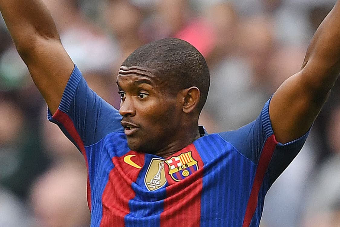 Marlon Santos, do Barcelona, durante jogo contra Celtic em Dublin, na Irlanda