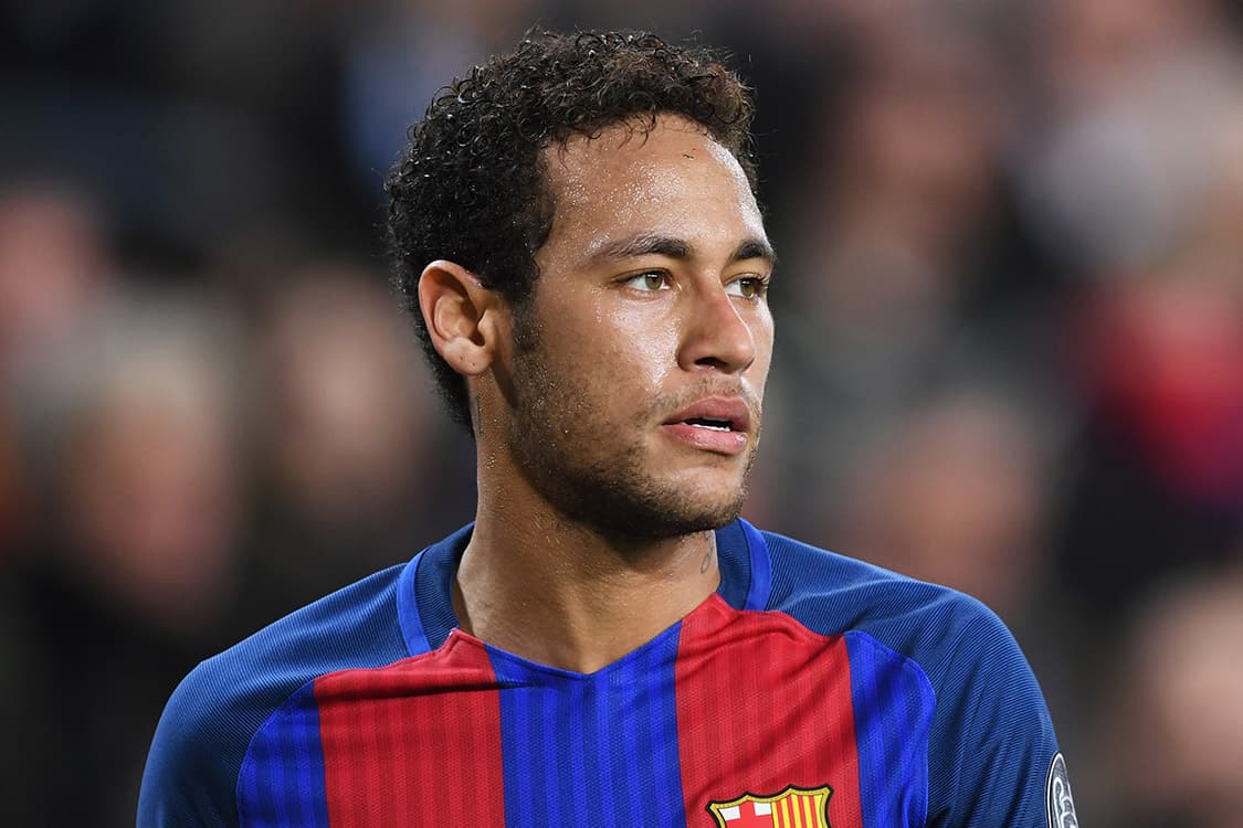 Neymar, durante partida entre Barcelona vs. PSG, válida pela UEFA Champions League