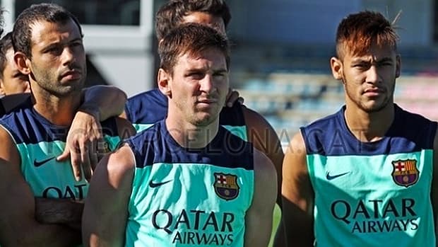 Neymar em treino do Barcelona