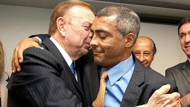 José Maria Marin, presidente da CBF, e o deputado Romário