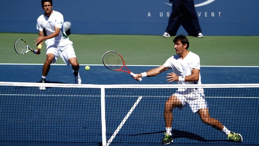 Marcelo Mello (à esq.) e seu parceiro Dodig: nas semis do US Open