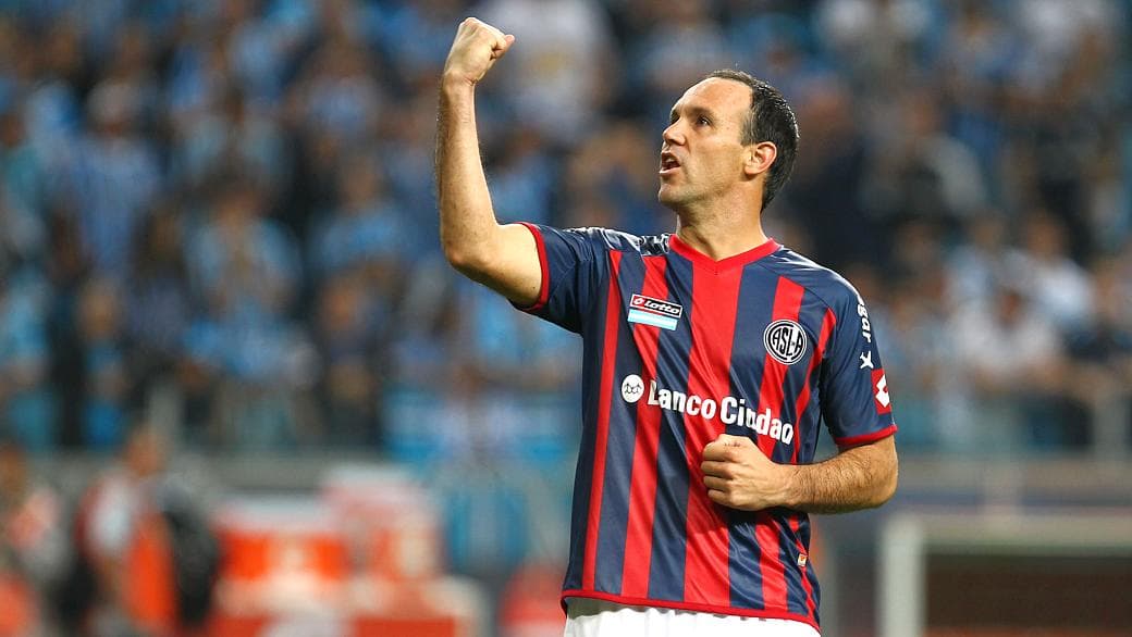 Mauro Matos, do San Lorenzo, comemora classificação sobre o Cruzeiro, no Mineirão