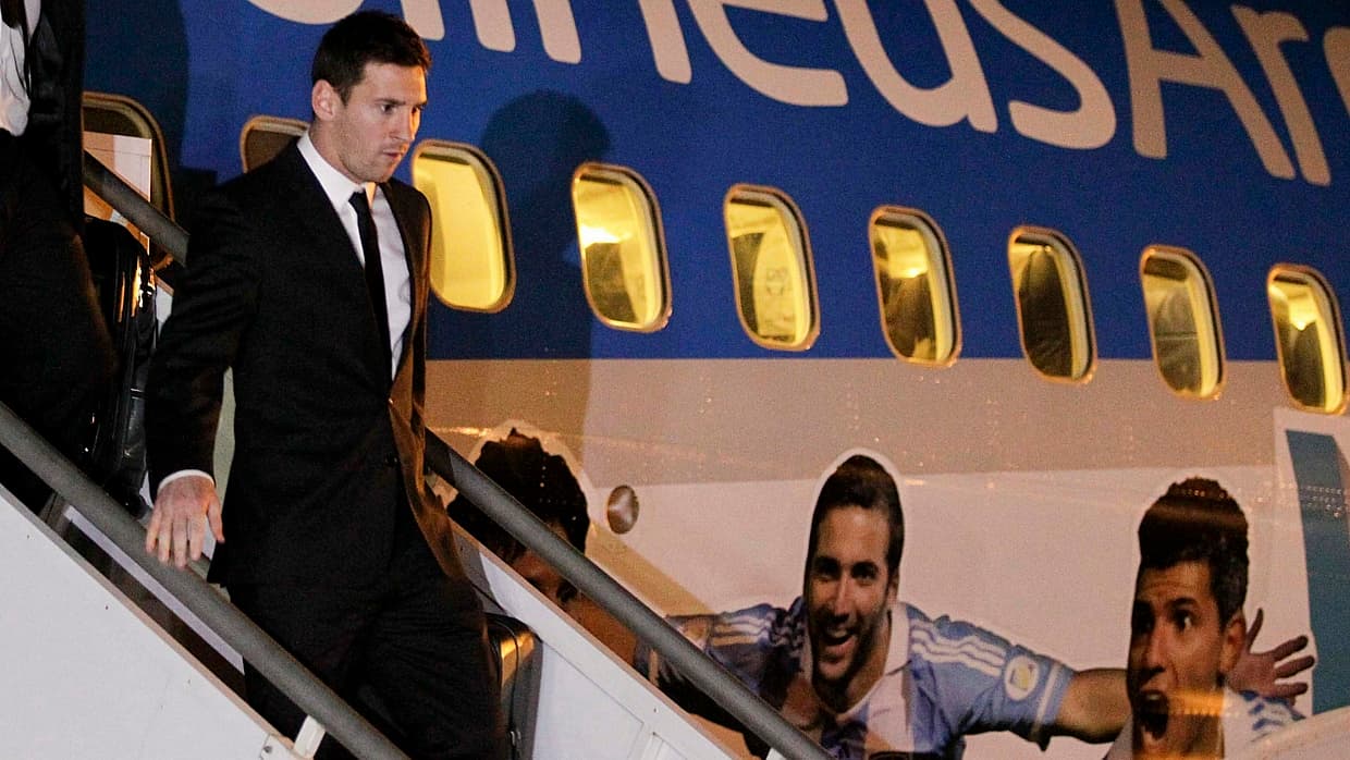 Messi desembarca em Belo Horizonte para a Copa no Brasil