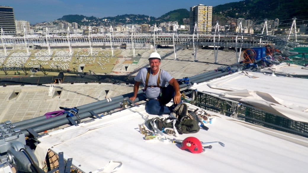 O engenheiro Nelson Fiedler e a cobertura do Maracanã: obra com tecnologia de ponta no Rio