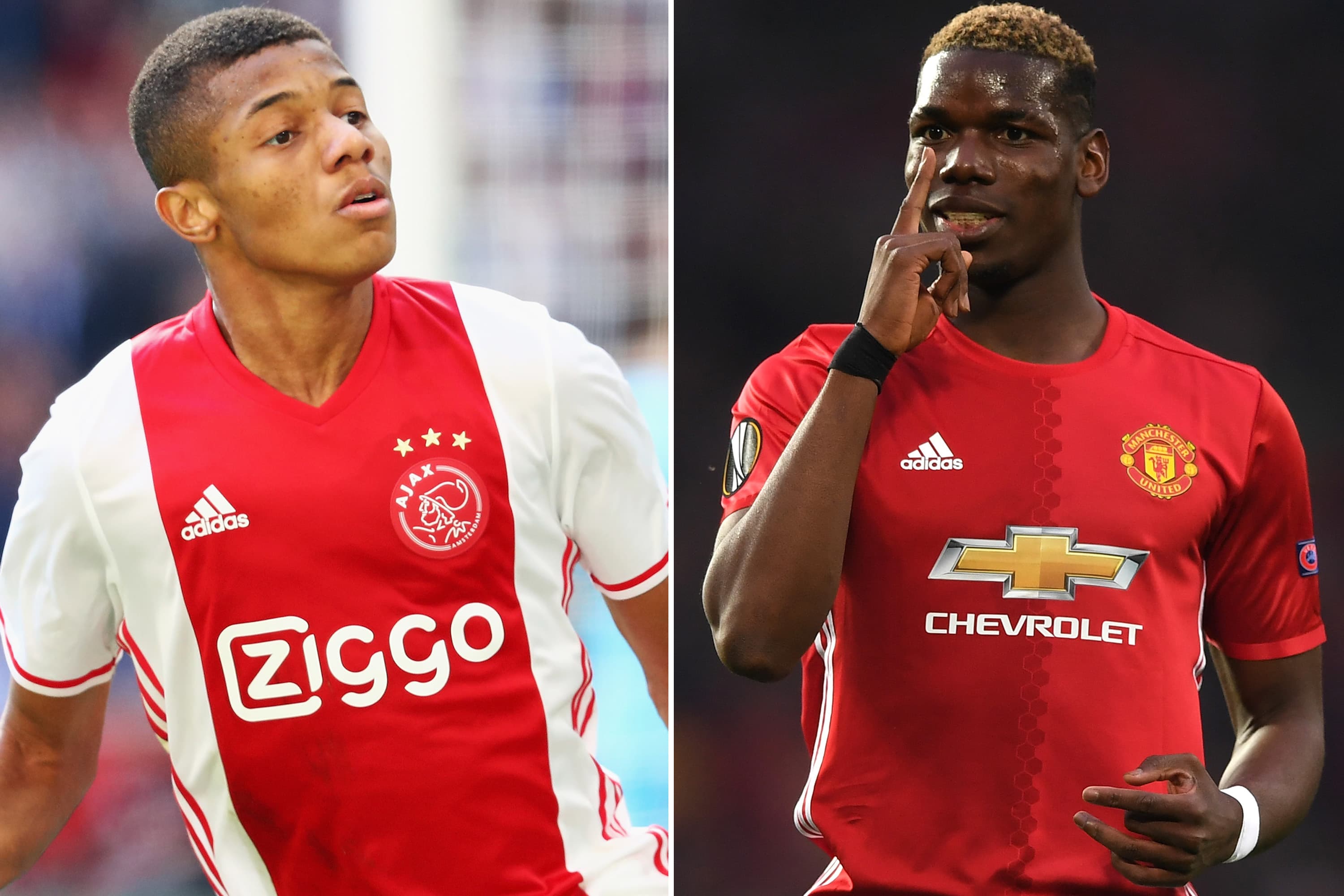 David Neres e Paul Pogba