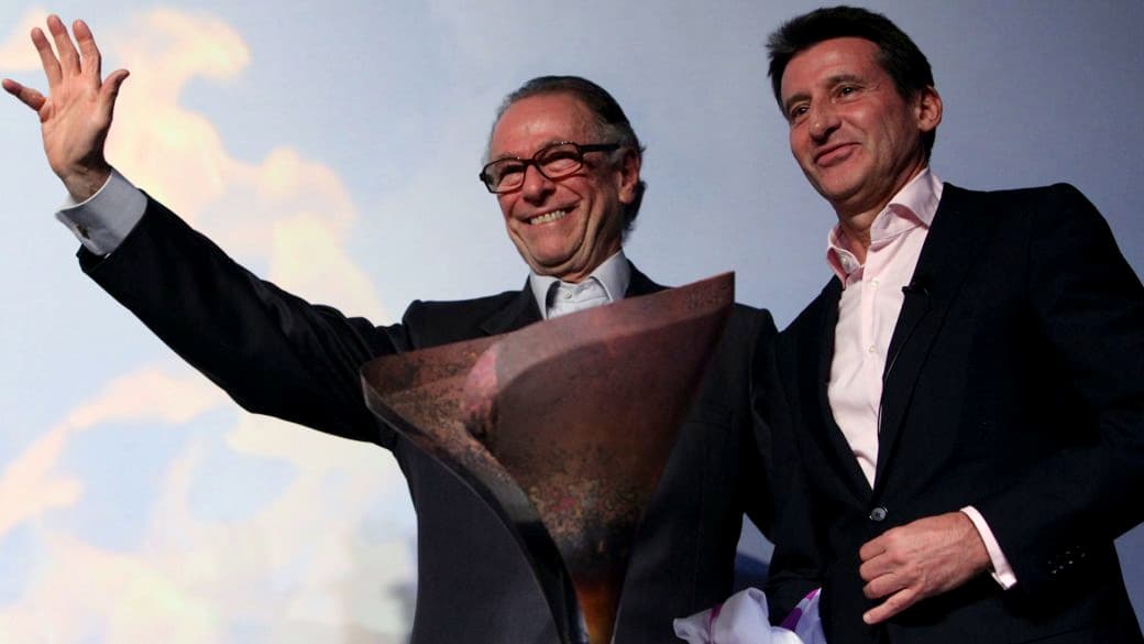 Sebastian Coe (à dir.) é recebido por Carlos Arthur Nuzman no Rio de Janeiro