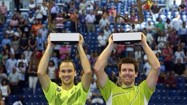 O brasileiro Bruno Soares (à esq.) e seu parceiro nas duplas, o austríaco Alexander Peya