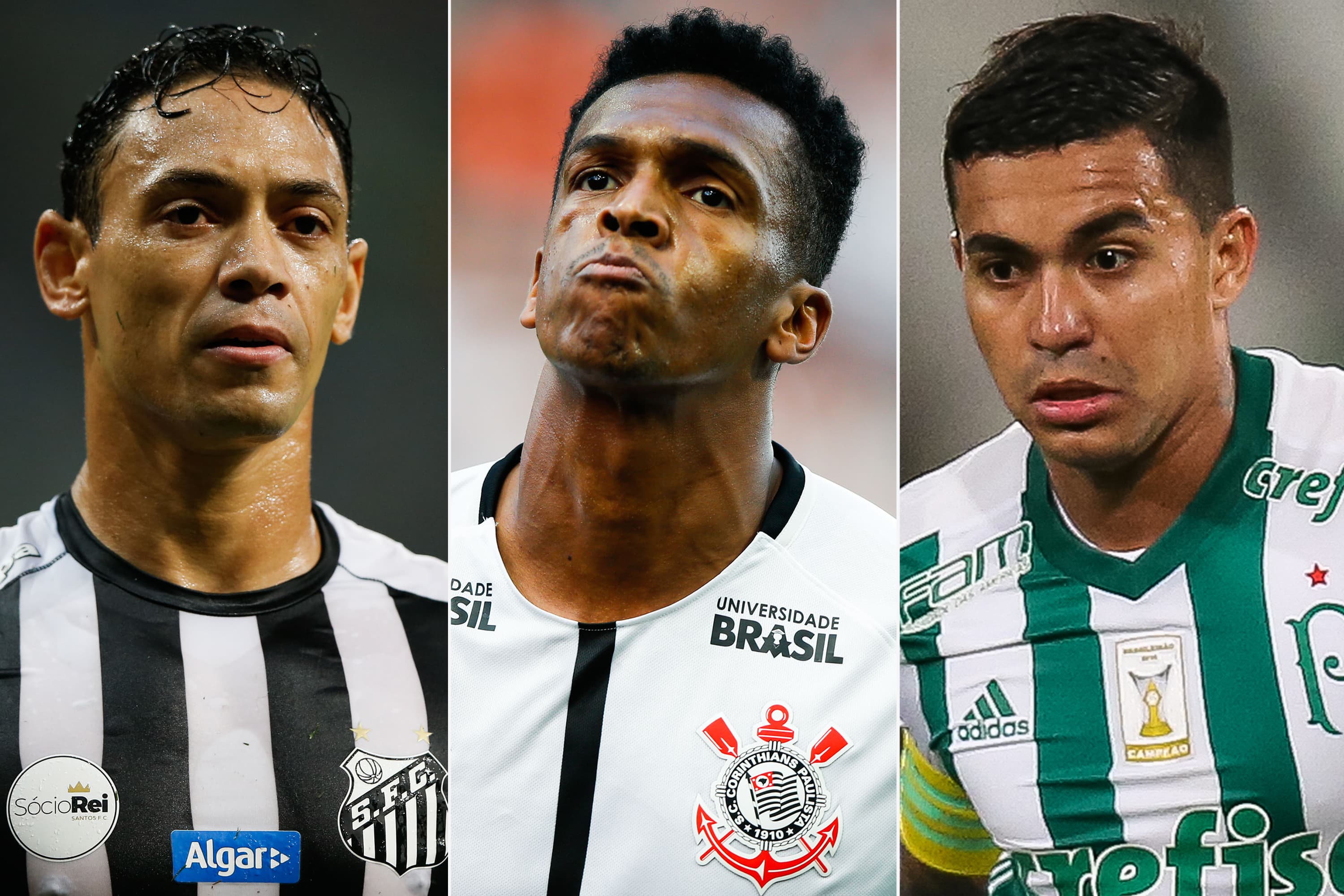 Ricardo Oliveira (Santos), Jô (Corinthians) e Dudu (Palmeiras)