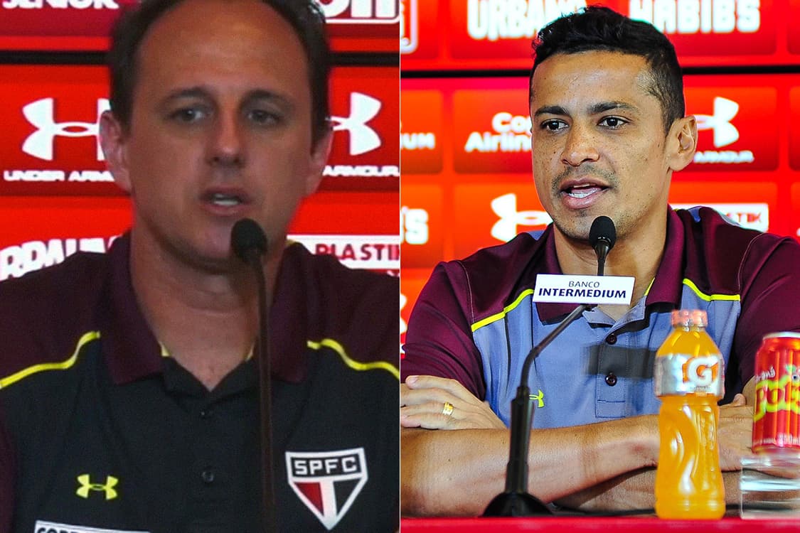 Técnico Rogério Ceni e Cícero, do São Paulo