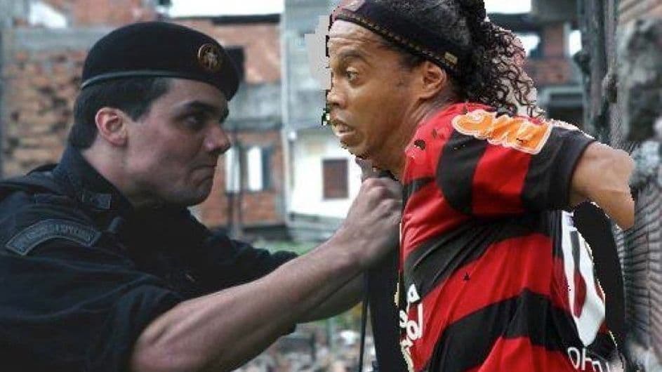 A montagem publicada no Facebook pelo auditor flamenguista do STJD quando Ronaldinho deixou o clube carioca, no meio do ano