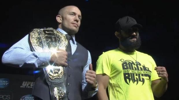 UFC 167: o canadense Georges St-Pierre (à esq.) e o americano Johny Hendricks
