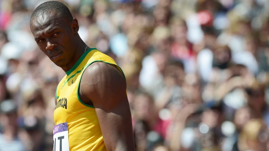 Usain Bolt em sua estreia em Londres-2012: início discreto