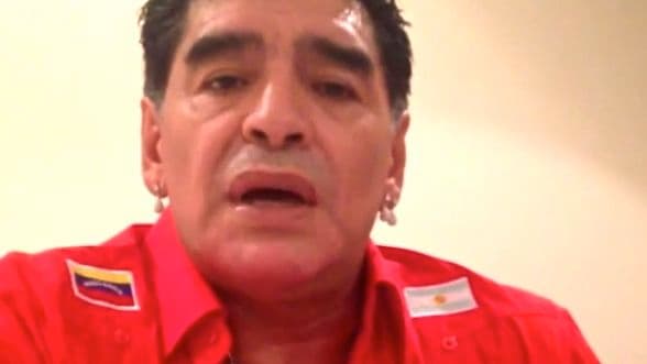 Maradona no vídeo: discurso em defesa de Maduro