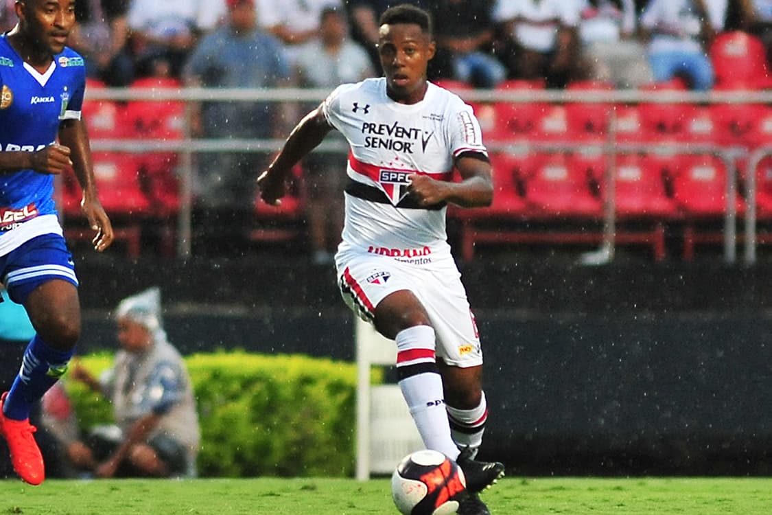 Wellington, do São Paulo, durante o jogo contra o Santo André, válida pela 7ª rodada do Paulistão 2017