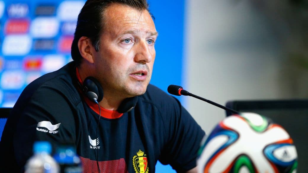 O técnico da Bélgica, Marc Wilmots, na véspera do jogo contra os EUA, na Bahia