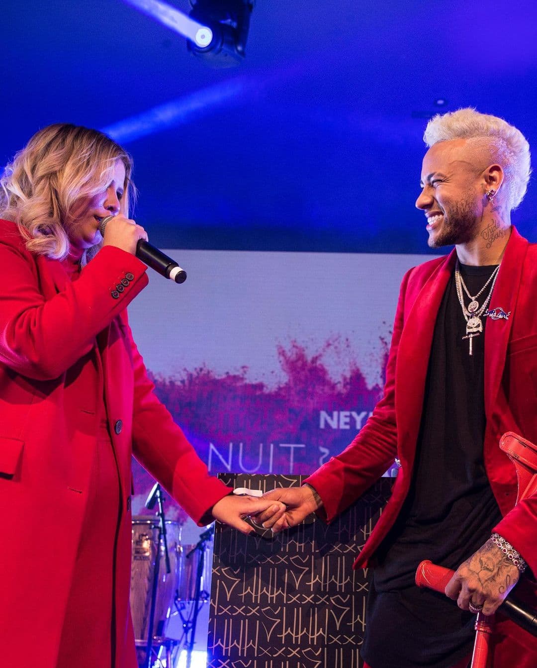 A cantora Marilia Mendonça e o jogador Neymar