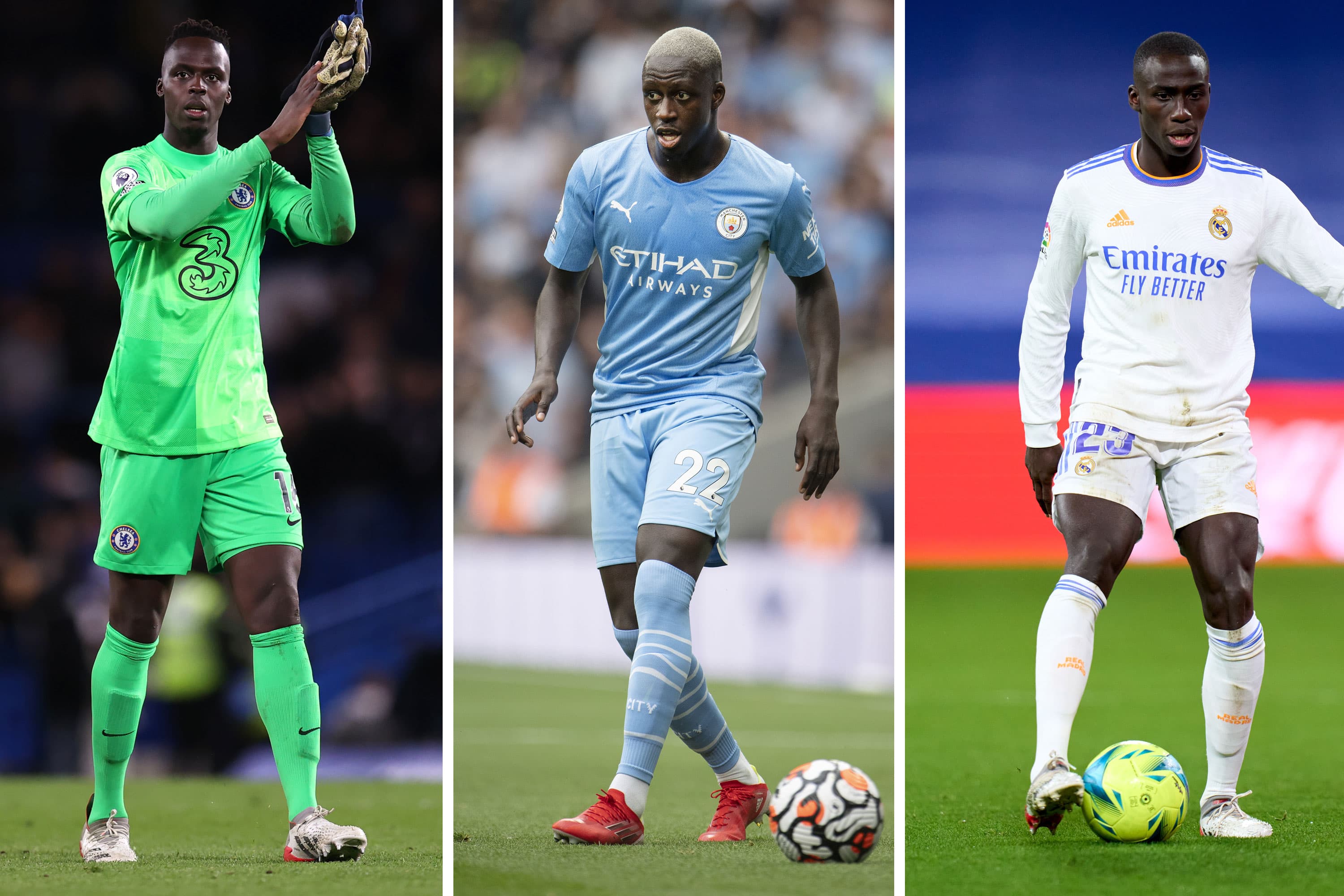 Edouard Mendy (Chelsea), Benjamin Mendy (Manchester City) e Ferland Mendy (Real Madrid) foram confundidos -