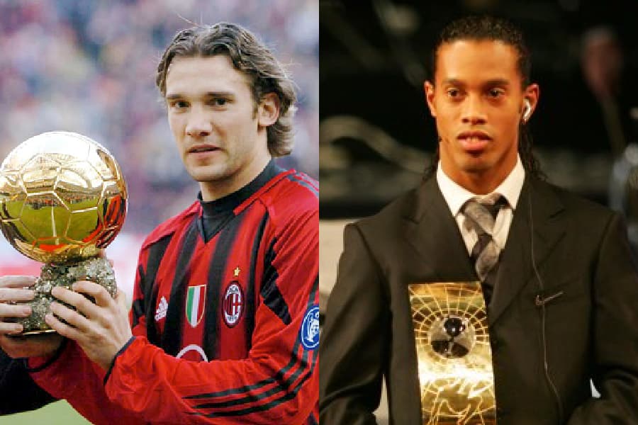 Bola de Ouro e prêmio da Fifa: Shevchenko e Ronaldinho foram os melhores do mundo em 2004