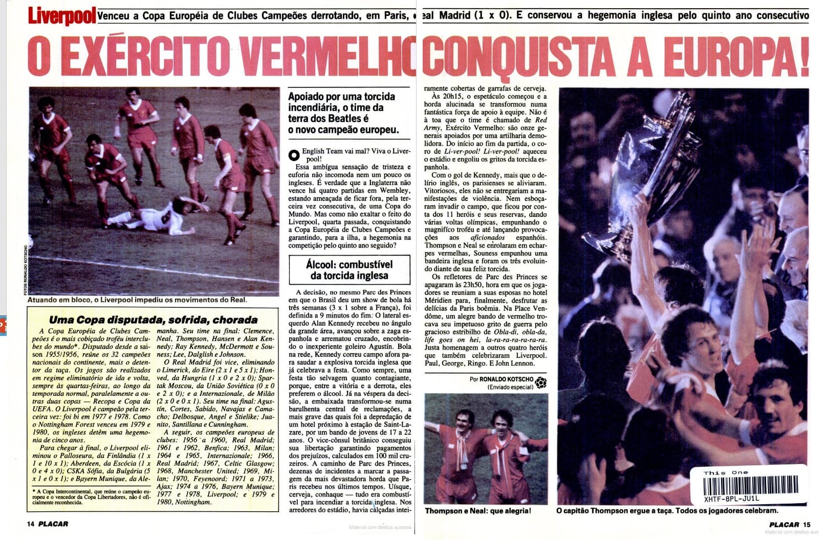 Matéria sobre o título do Liverpool em 1981