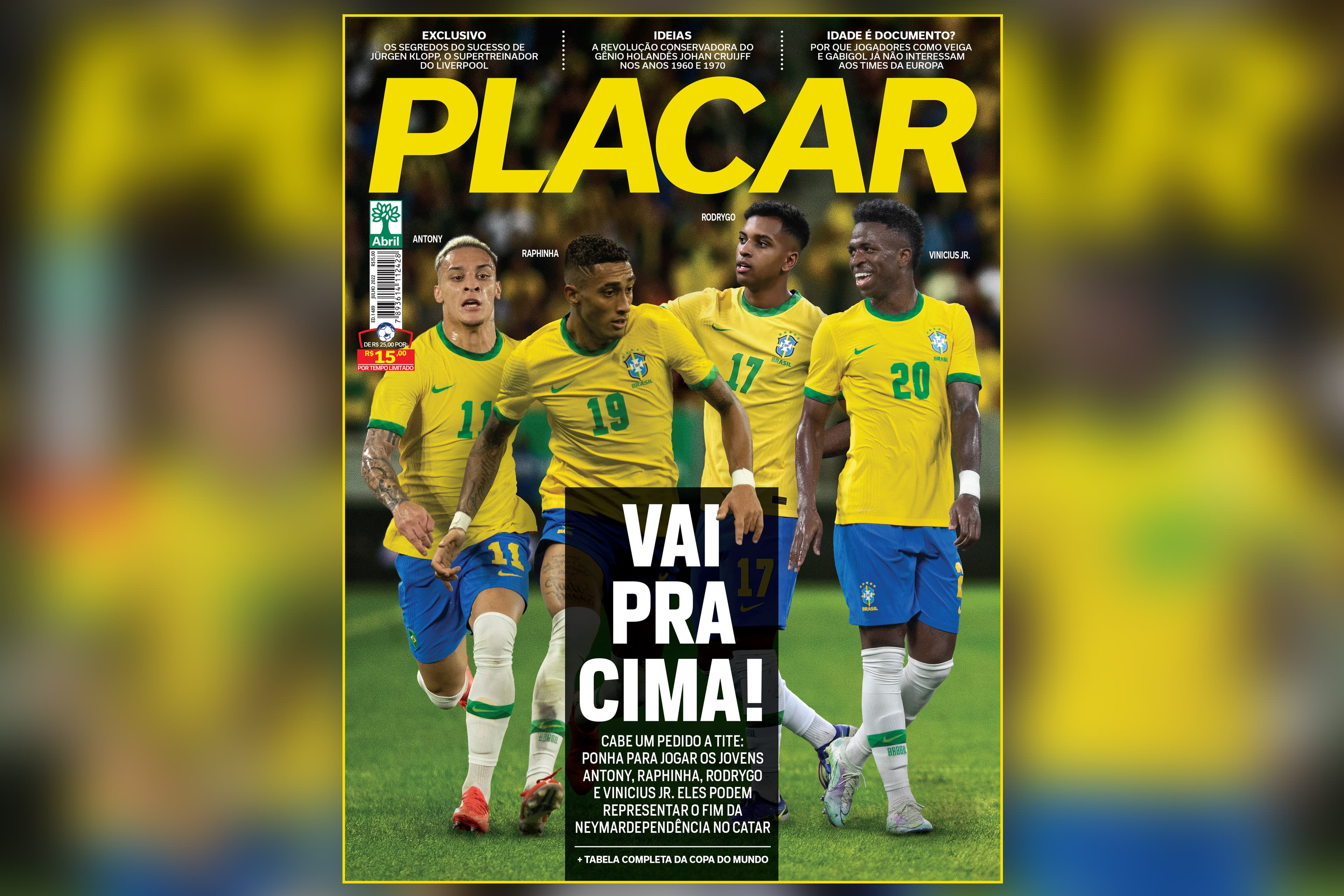 Capa da edição de julho da Revista Placar -