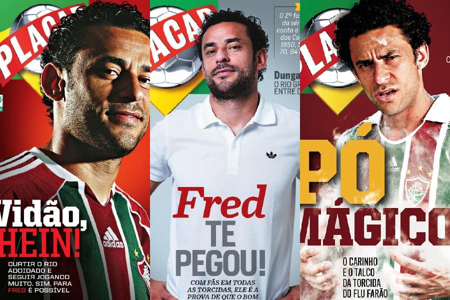 Fred em três de suas diversas capas de PLACAR