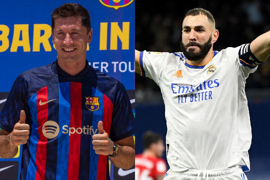 Lewandowski, do Barcelona, e Benzema, do Real Madrid -