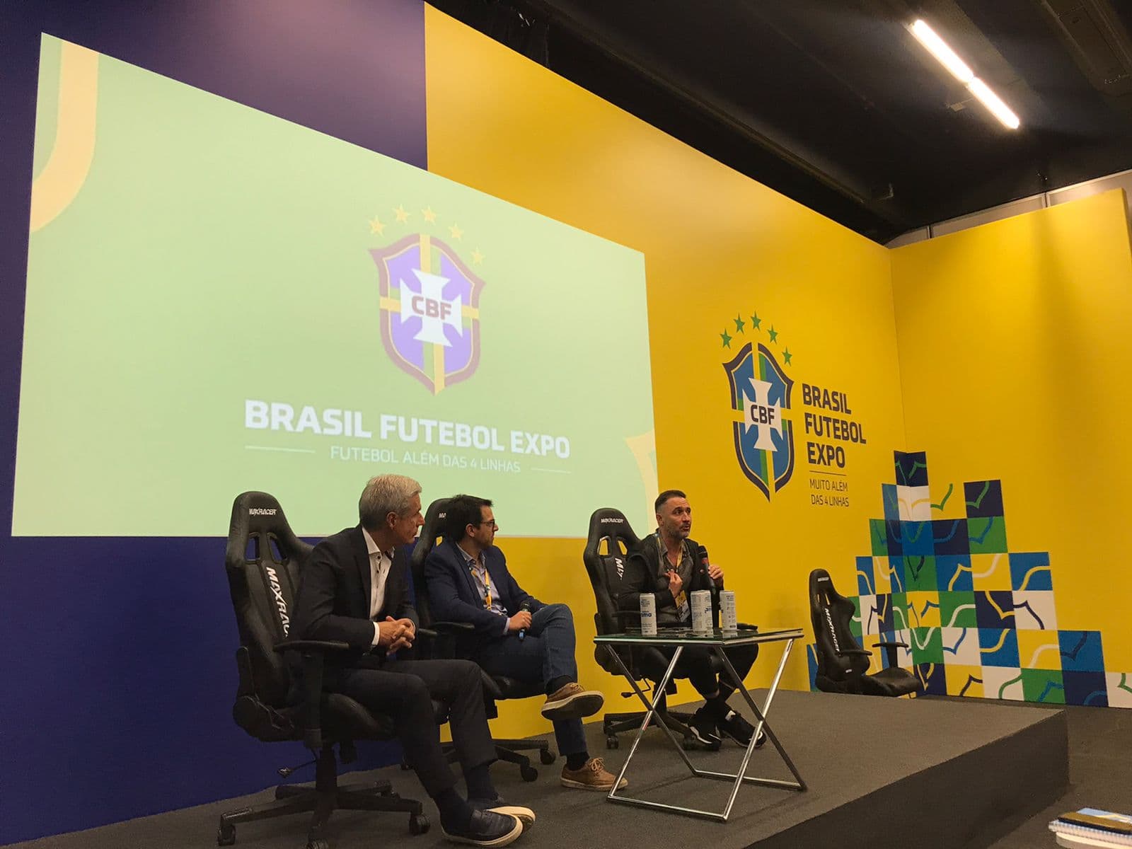 Luís Castro e Vitor Pereira durante a BFExpo, em São Paulo