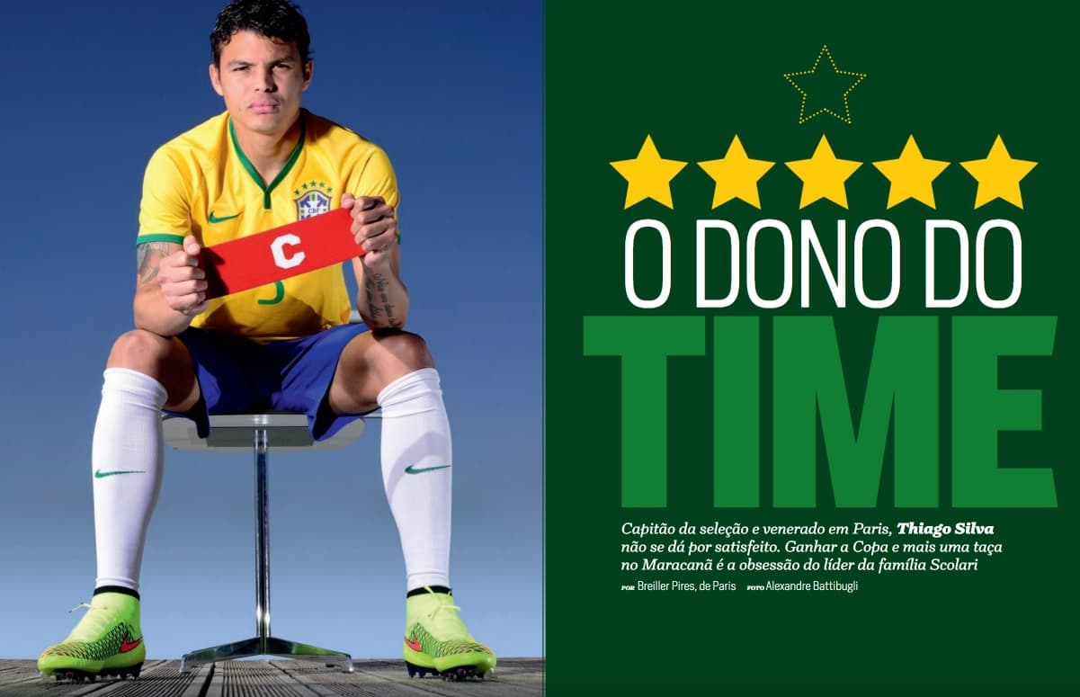 Thiago Silva recebeu a reportagem de PLACAR em Paris