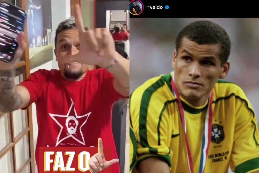 Artur, do Bragantino, celebra vitória de Lula, enquanto o bolsonarista Rivaldo lamenta