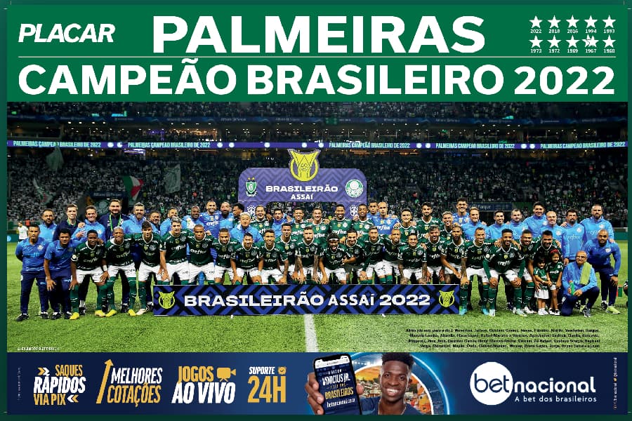 Pôster do Palmeiras, campeão brasileiro de 2022