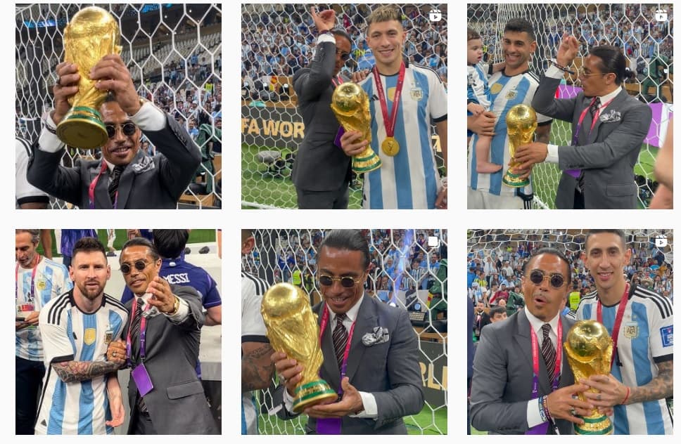 Desagradável: chefe turco Nusret Gökçe com os tricampeões mundiais
