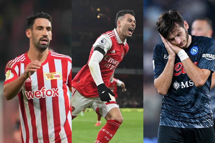 Khedira, do Union Berlin, Martinelli, do Arsenal, e Kvaratskhelia, do Napoli