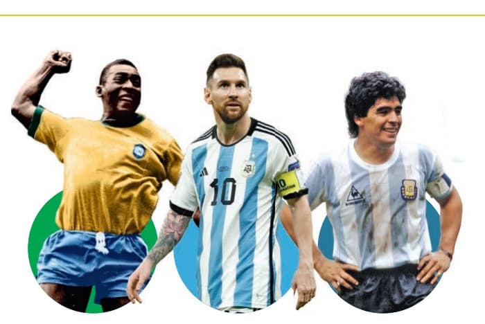 Pelé, Messi e Maradona: a disputa pelo trono