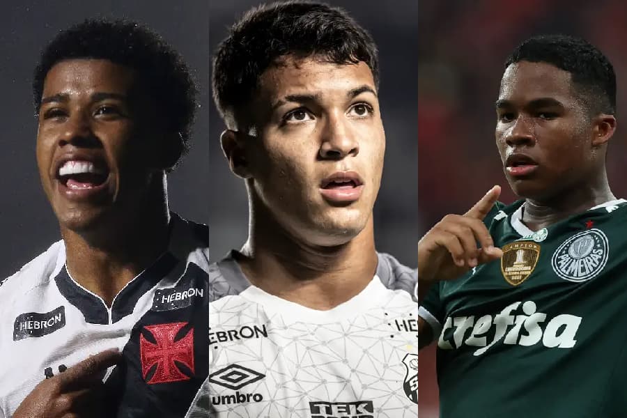 Andrey (Vasco), Marcos Leonardo (Santos) e Endrick (Palmeiras) estão na lista do CIES