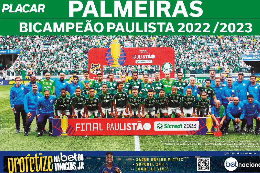Pôster do Palmeiras, campeão paulista de 2023
