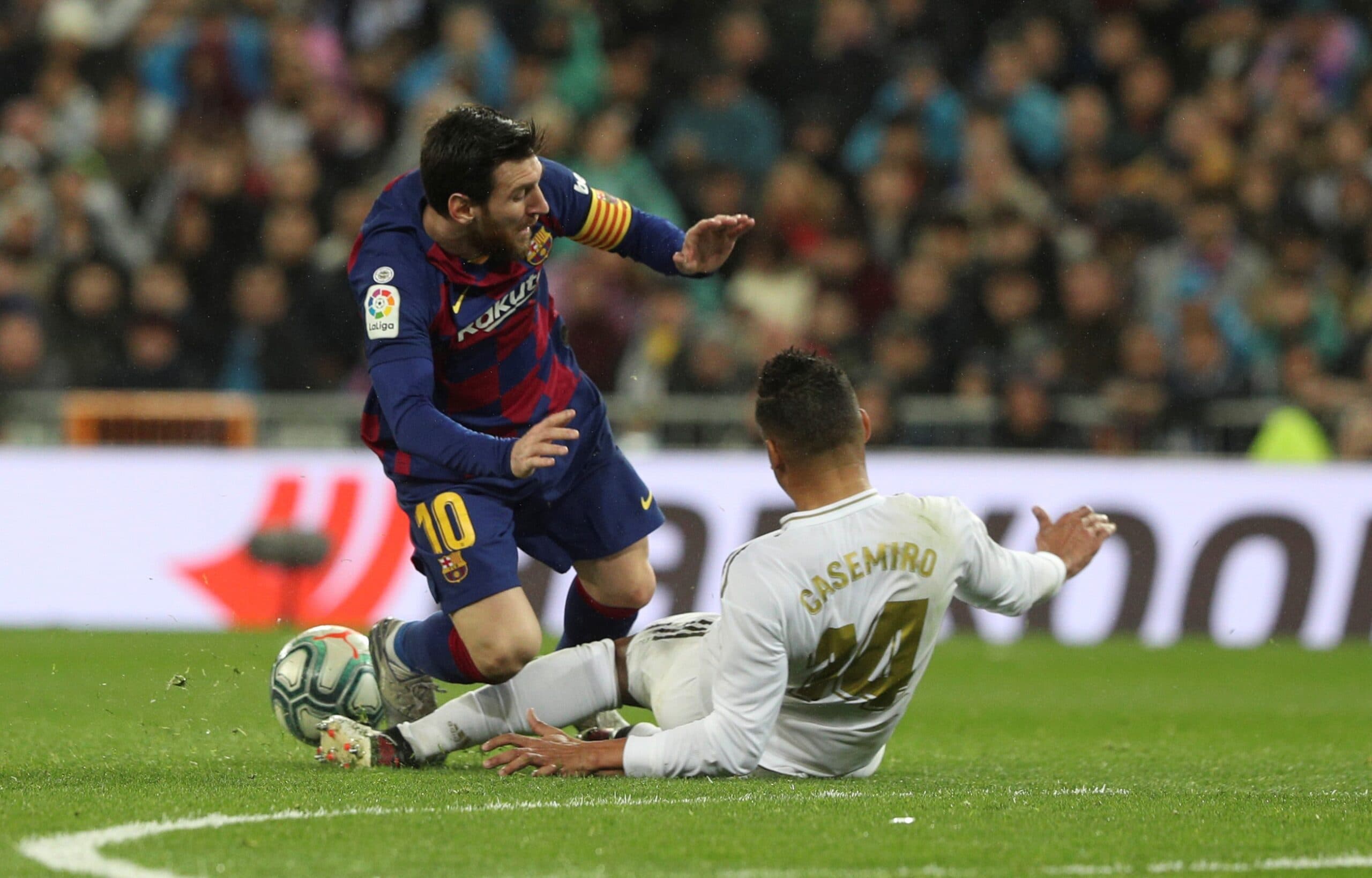 Casemiro, do Real Madrid, contra Messi, do Barcelona - EFE/Rodrigo Jiménez
