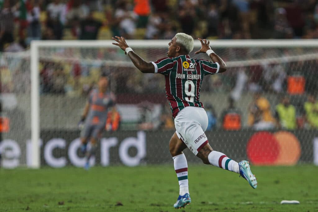John Kennedy comemora o gol do Fluminense na final da Libertadores / LUCAS MERÇON / FLUMINENSE F.C.
