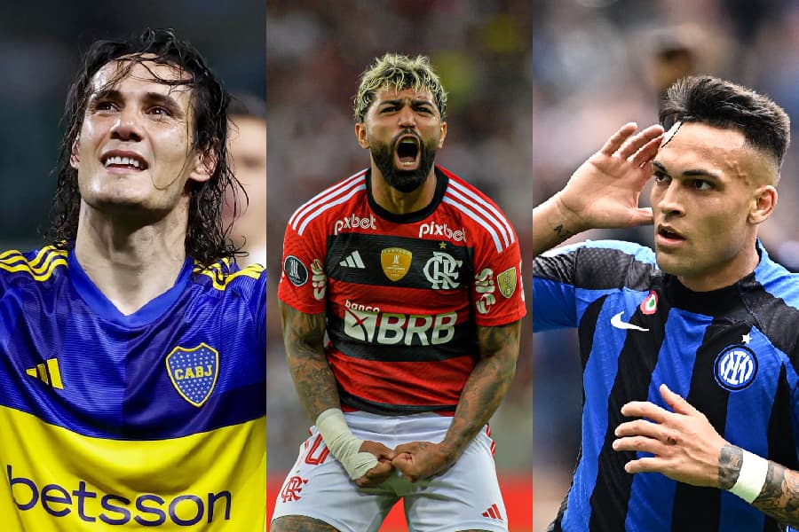 Boca, de Cavani, Flamengo de Gabigol e Inter de Lautaro: nunca na Série B / Montagem sobre AFP/EFE/Conmebol