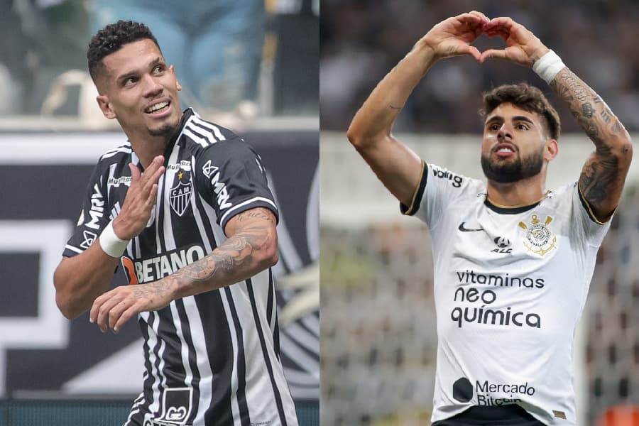 Paulinho, do Atlético, e Yuri Alberto, do Corinthians - Montagem sobre Divulgação