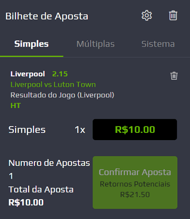 bilhete de aposta da Netbet