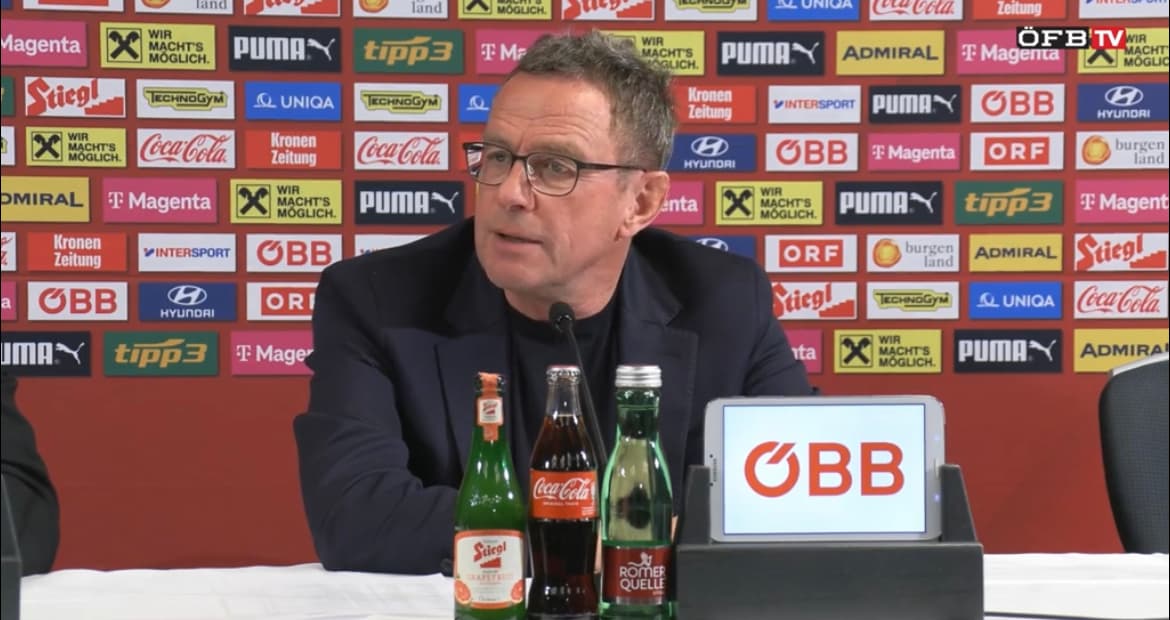 Ralf Rangnick, treinador alemão da Áustria - Reprodução / OFB TV