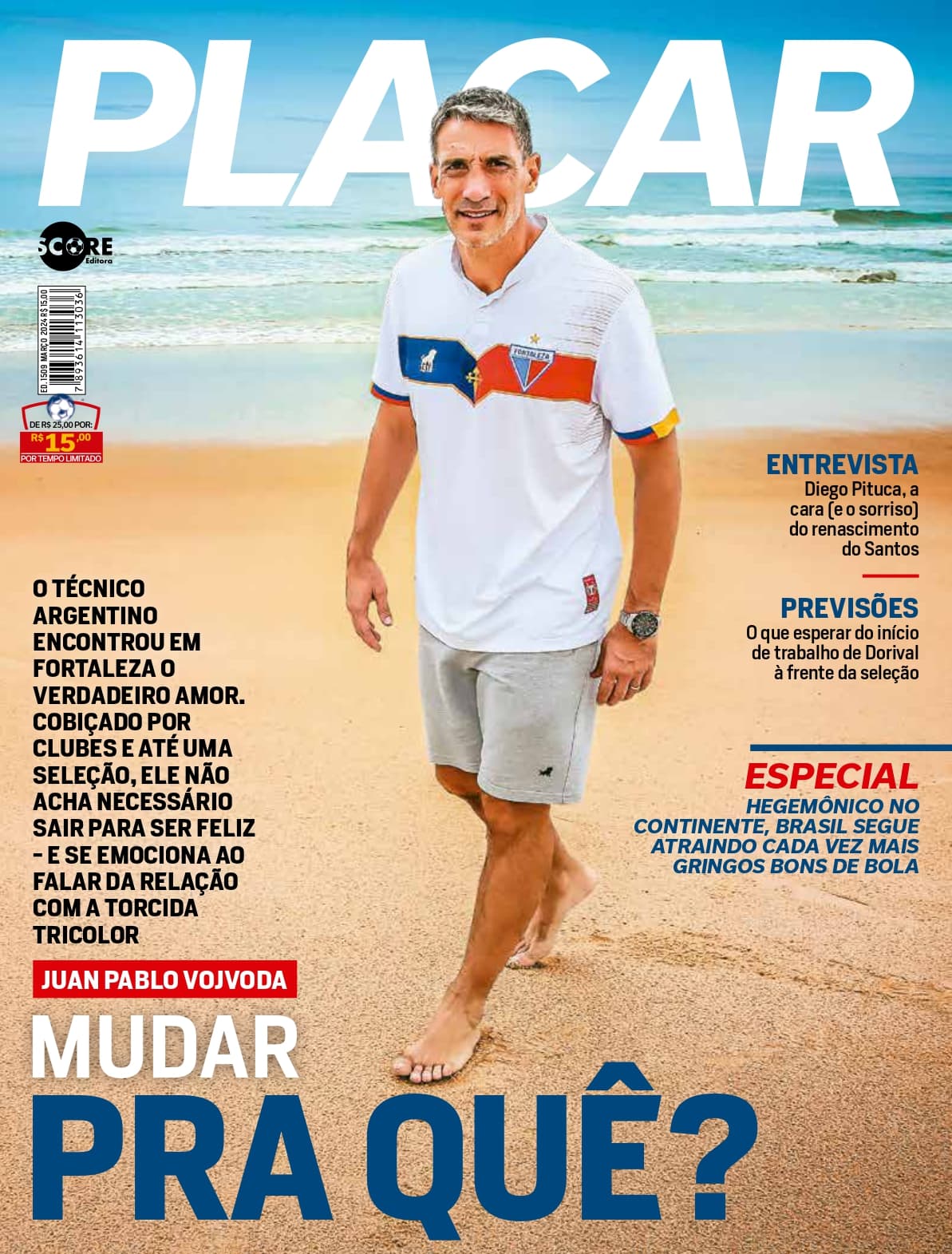 Capa da edição 1509, de março de 2024, com Juan Pablo Vojvoda - PLACAR