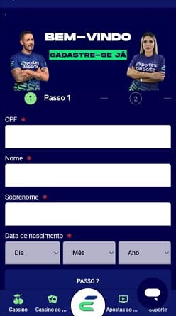 cadastro na esporte da sorte