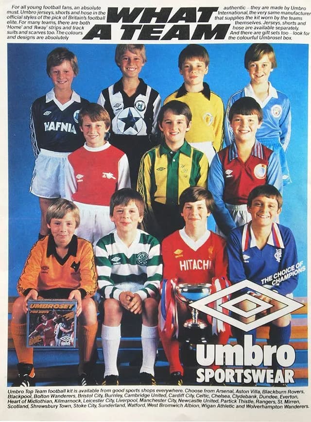 Anúncio da Umbro nos anos 70 - Reprodução